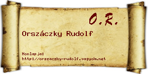 Orszáczky Rudolf névjegykártya