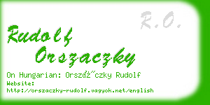 rudolf orszaczky business card